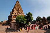 The great Chola temples of Tamil Nadu - The Brihadishwara Temple of Thanjavur. The tower, the tallest extant in India.